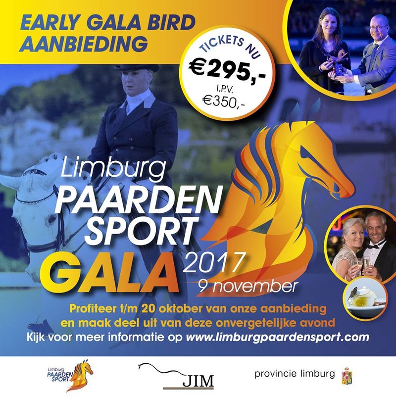Early Bird actie – Ticket Limburgs Paardensport Gala 2017